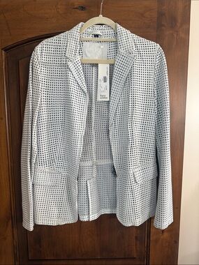 Women's White vintage perforated leather jacket